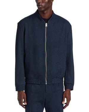 BOSS Ukashi Slim Fit Zip Bomber Jacket - Blue