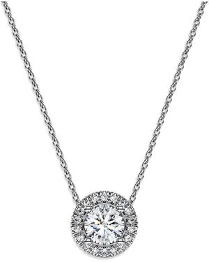 Swarovski Eternity Certified Lab Grown Diamond Halo Pendant Necklace, 16.12-18.12 - Metallic
