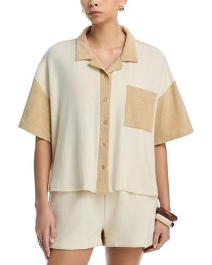 Echo Terry Camp Shirt Swim Cover-Up - Natural