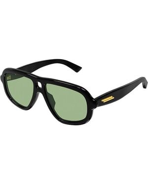 Bottega Veneta Sophia Ribbon Pilot Sunglasses, 53Mm - Green