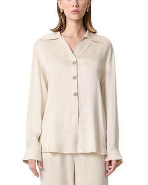 Nocturne Belted Shirt With Statement Buttons - Natural
