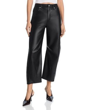 Blank NYC Faux Leather Barrel Leg Pants - Black