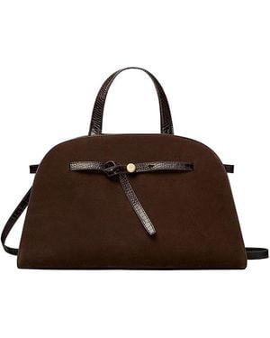 Tory Burch Romy Suede Satchel - Brown