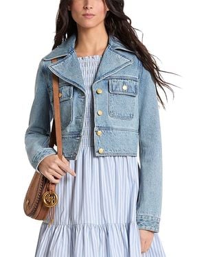 Michael Kors Cropped Denim Jacket - Blue