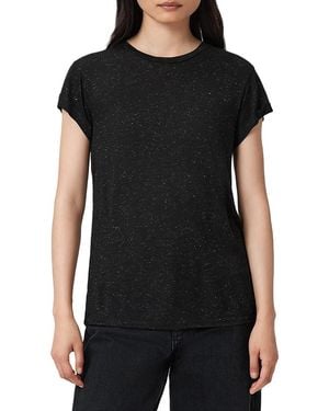 AllSaints Anna Shimmer Tee - Black