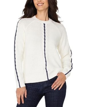 Liverpool Los Angeles Cable Knit Sweater - Grey