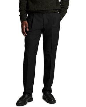 Vince Refined Twill Straight Fit Pleat Pants - Black