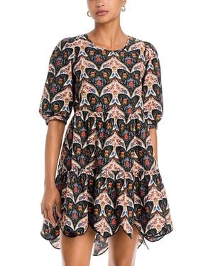 FARM Rio Porcelain Birds Mini Dress - Black