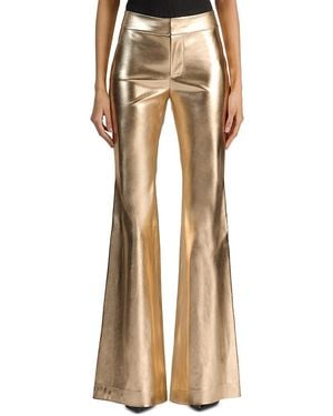 Alice + Olivia Andrew Faux Leather Flared Pants - Natural