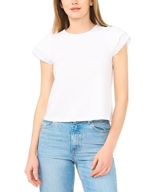 Cece Double Ruffle Sleeve Top - White