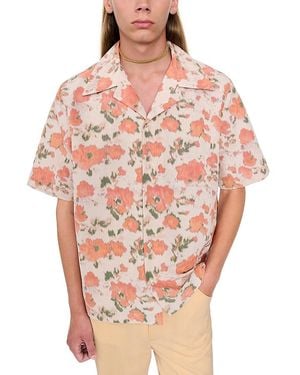 Séfr Pino Floral Button Down Camp Shirt - Pink