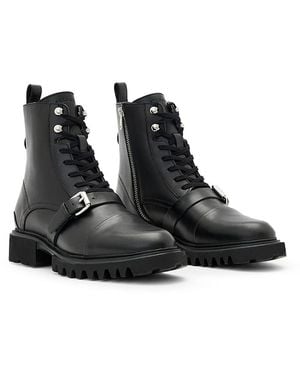 AllSaints Tori Buckle Detail Ankle Boots - Black
