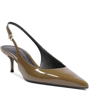 SCHUTZ SHOES Paola Patent Mid Pointed Pumps - Metallic
