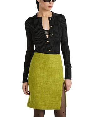 Balmain Buttoned Ribbed Knit Cardigan - Green