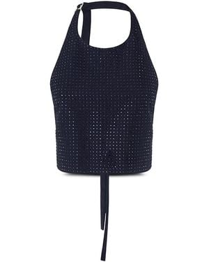 Pinko Arabia Embellished Halter Top - Blue