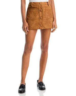 Bardot Lorenzo Croc Faux Suede Mini Skirt - Orange
