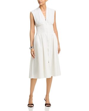 AREA STARS Gabi Zip Midi Dress - White