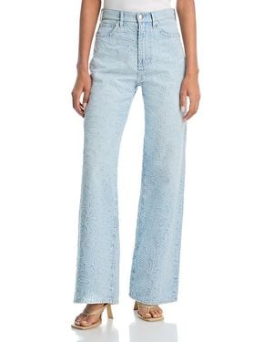 Veronica Beard Taylor High Rise Wide Leg Jeans - Blue