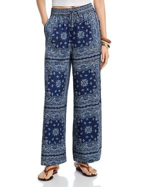 Aqua Bandana Wide Leg Pants - Blue