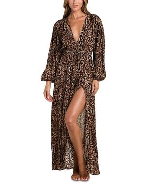 L'Agence Sara Maxi Cover-Up Dress - Brown