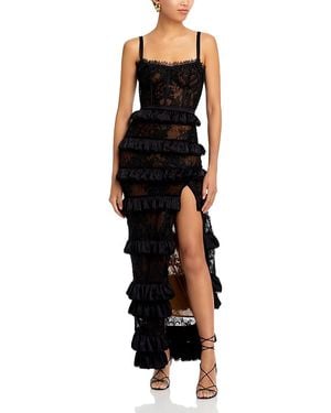 V. Chapman Cassia Lace Corset Gown - Black