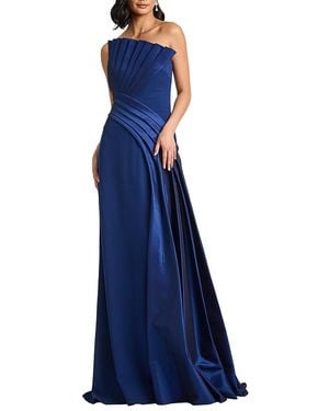 Tadashi Shoji Belair Strapless Draped Gown - Blue