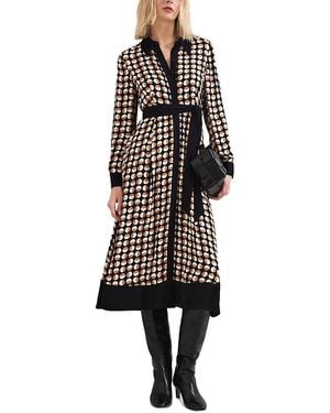 Phase Eight Naomi Spot Shirt Midi Dress - Black