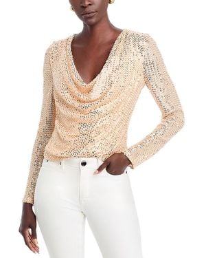 Ramy Brook Leon Beaded Cowlneck Top - White