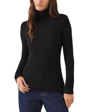 Karen Kane Ribbed Long Sleeve Turtleneck Top - Black