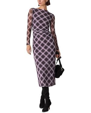 Whistles Check Mesh Dress - Red