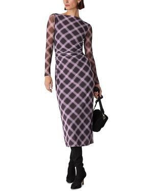Whistles Check Mesh Dress - Red