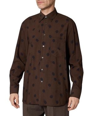 Paul Smith Dot Pattern Pocket Shirt - Brown