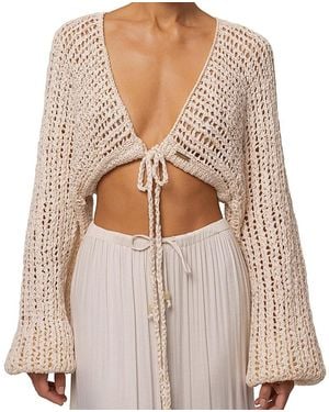 JLUXLABEL Deep Waters Crochet Top - Brown