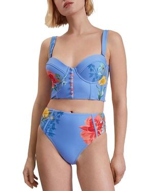 Ted Baker Lorriee High Waisted Bikini Bottom - Blue