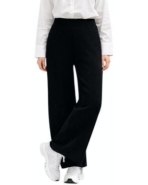 Accouchée Cool Knit Flexible Waist Palazzo Pants - Black