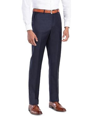 Santorelli Loro Piana Wool Regular Fit Dress Pants - Blue