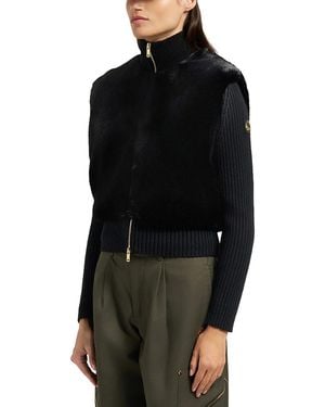 Moose Knuckles Dua Mixed Media Sweater - Black