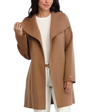 Tahari Ella Belted Wrap Coat - Brown