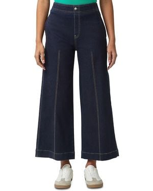 Hue Fine Lines Denim Crop Jeans - Blue