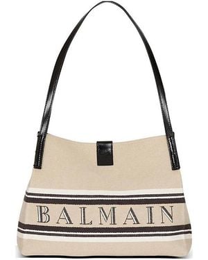 Balmain Small Release Shopper Bag - White