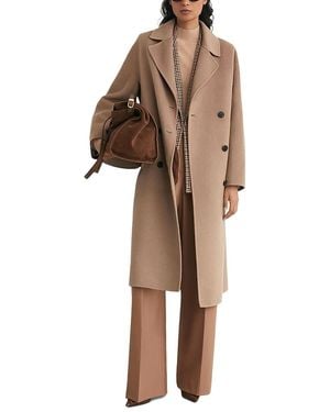 Reiss Marina Wool Blend Double Breasted Coat - Brown