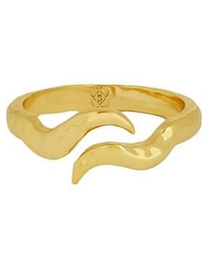 Ottoman Hands Waterproof Wave Crossover Ring - Metallic