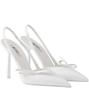 Prada Patent Leather Slingback Pumps - White