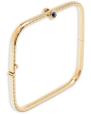 Yvonne Léon 9K Sapphire & Diamond Jonc Gousset Square Bangle Bracelet - Metallic