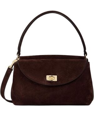 Sandro Le Grand Bazaar Mini Suede Top Handle Bag - Brown