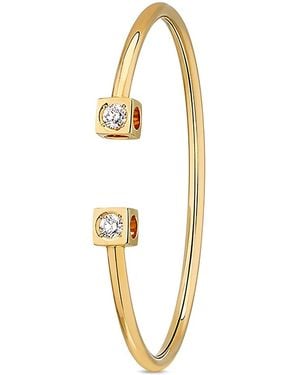 Dinh Van 18K Le Cube Diamant Diamond Cuff Bangle Bracelet - Metallic