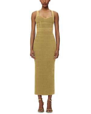 Hervé Léger Textured Lurex Sweetheart Gown - Metallic
