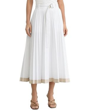 Reiss Allora Pleated Skirt - White