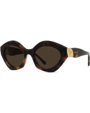Loewe Geometric Jewel Embellished Sunglasses, 53Mm - Black