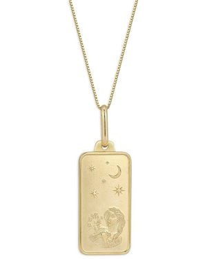 Alberto Amati 14K Zodiac Dog Tag Pendant Necklace, 18 - Metallic